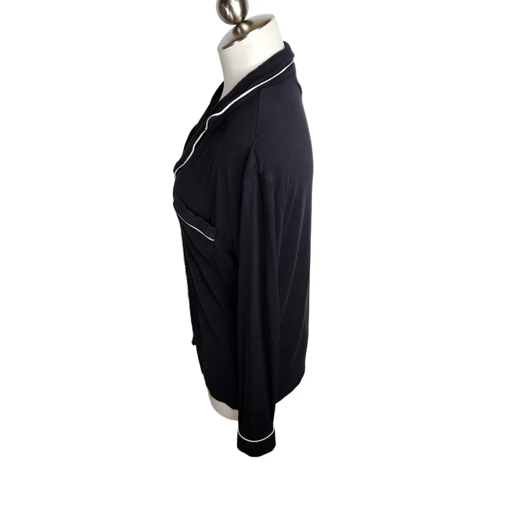 Ugg Lenon Pajama Top Small Black‎ Modal Blend Jersey Knit Womens Long Sleeve